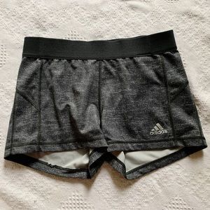 Adidas gray tech fit exercise compression shorts